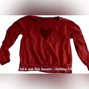 Cat & Jack Pink Heart Pullover